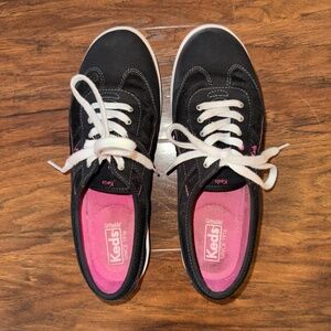 Keds Craze T-Toe Black with Pink Accents WF52712 Women 9 M